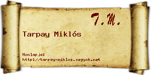 Tarpay Miklós névjegykártya