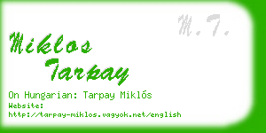 miklos tarpay business card